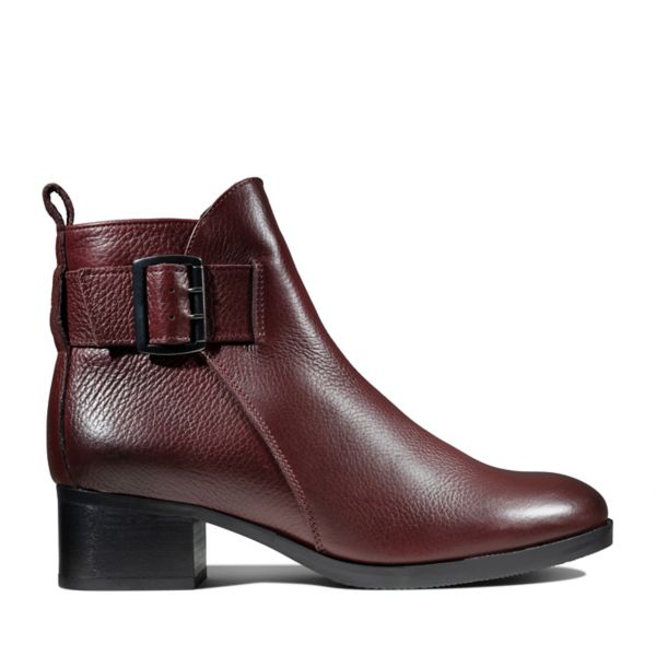 Clarks Womens Mila Charm Ankle Boots Burgundy | USA-2683415